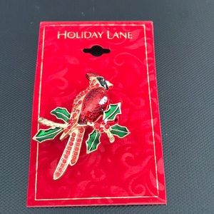 Holiday Lane Christmas Cardinal brooch